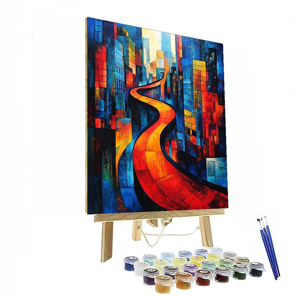 Fernand Léger Inspired Vibrant City Symphony  Paint By Color