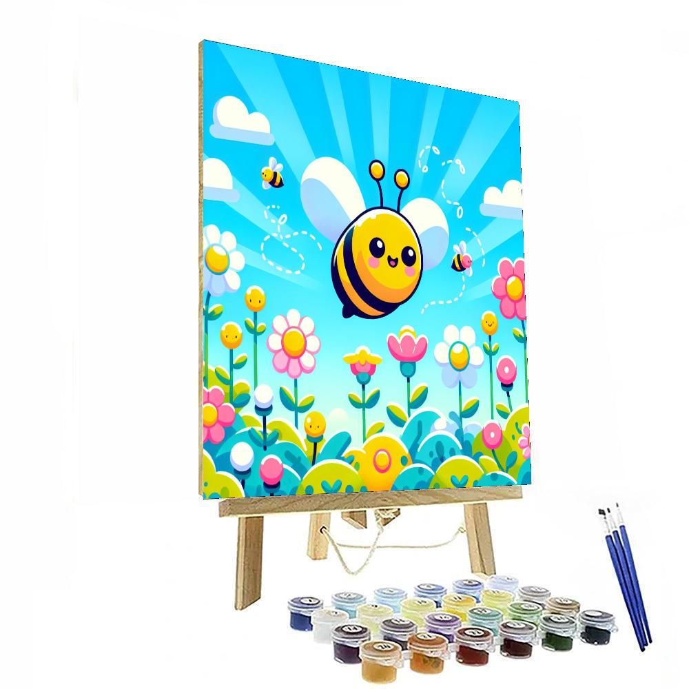Diligent Bee's Garden Number Painting