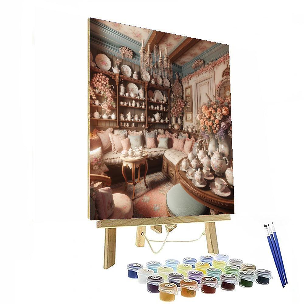 Charming Tea Room Scene Painting By Numbers Kit