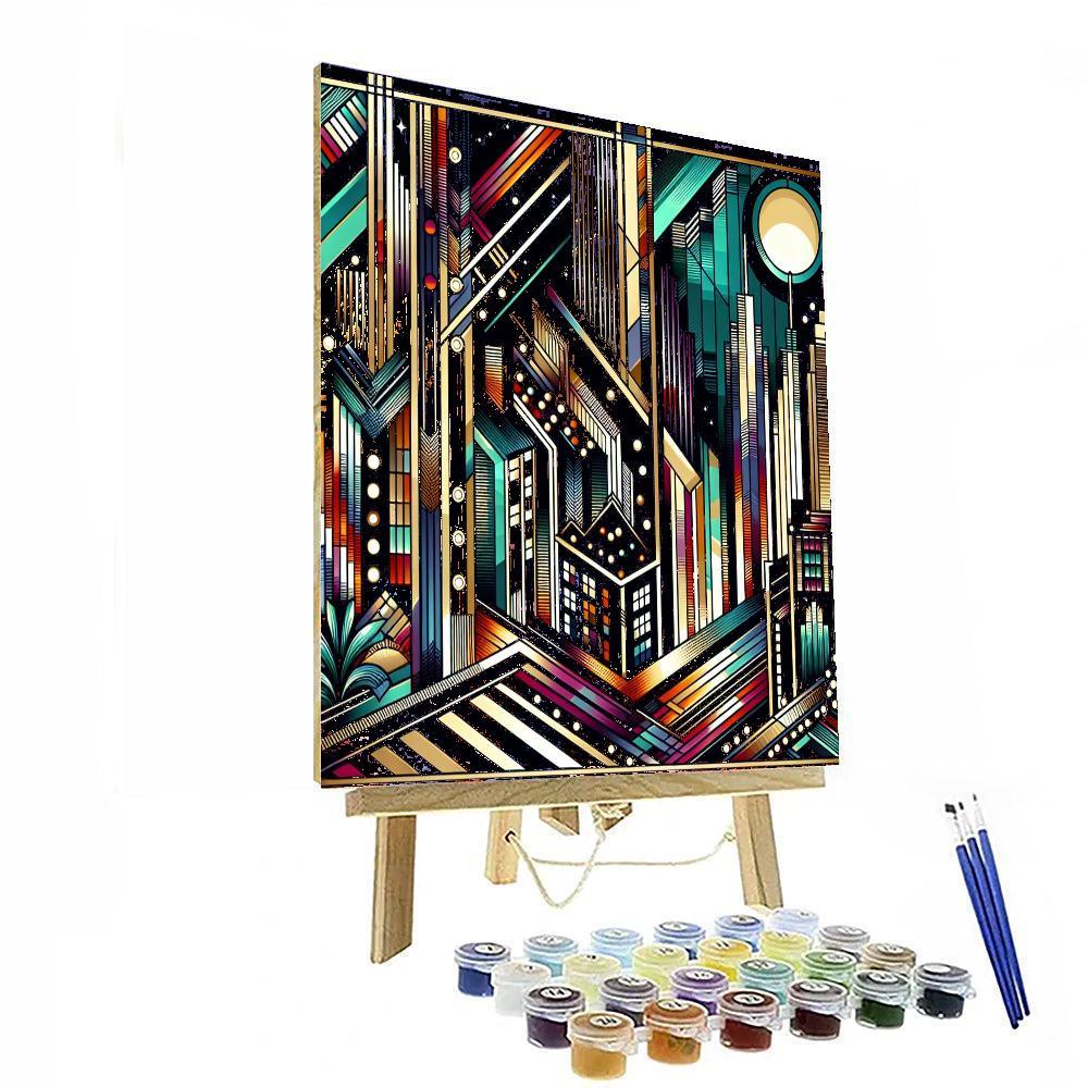 Art Deco City Nightlife Numbered Painting Kits