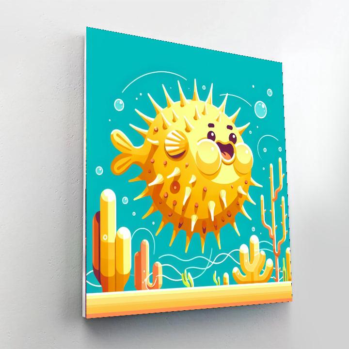Popping Pufferfish Painting Number Kit