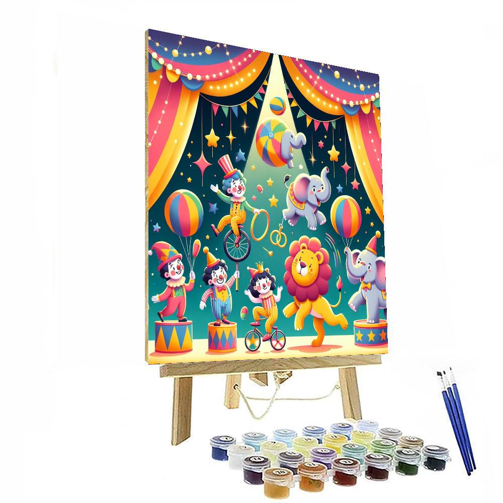Jolly Circus Extravaganza Paint By Numbers Art