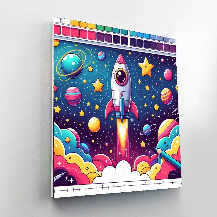 Galactic Space Voyage Painting Number Kit