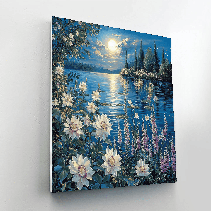 Claude Monet Inspired Starlit Blossoms  Paint By Numbers Art