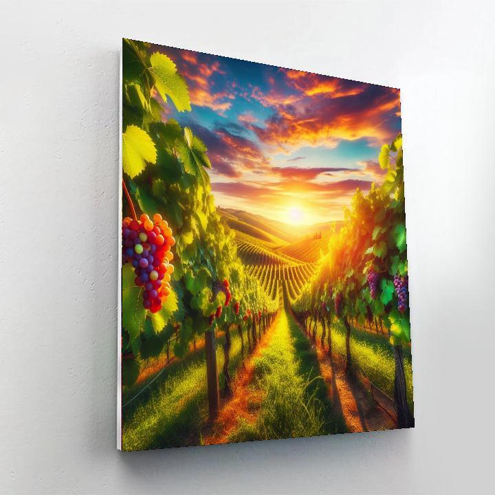 Sunlit Vineyard Romance Numbered Painting Kits