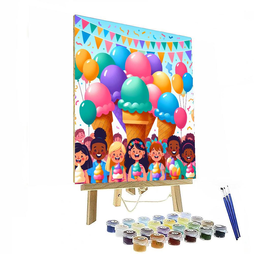 Ice Cream Party Fun Number Painting