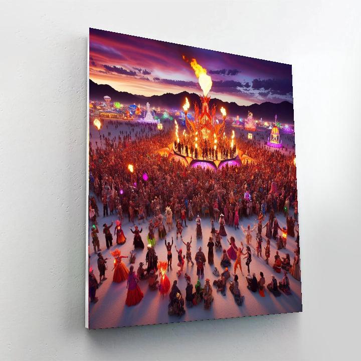 The Burning Man Festival Paint By Color