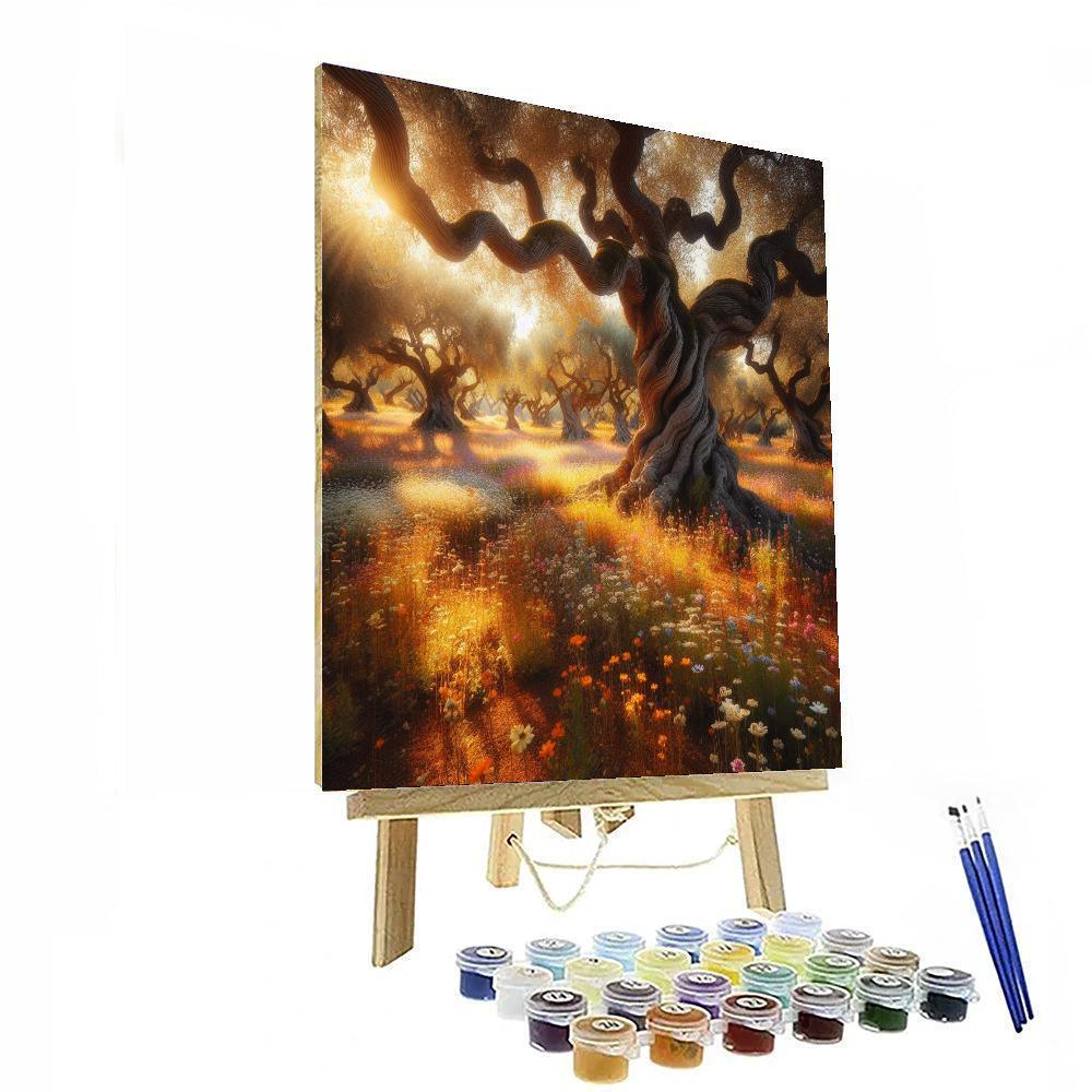Ancient Olive Grove Peace Painting By Numbers Kit