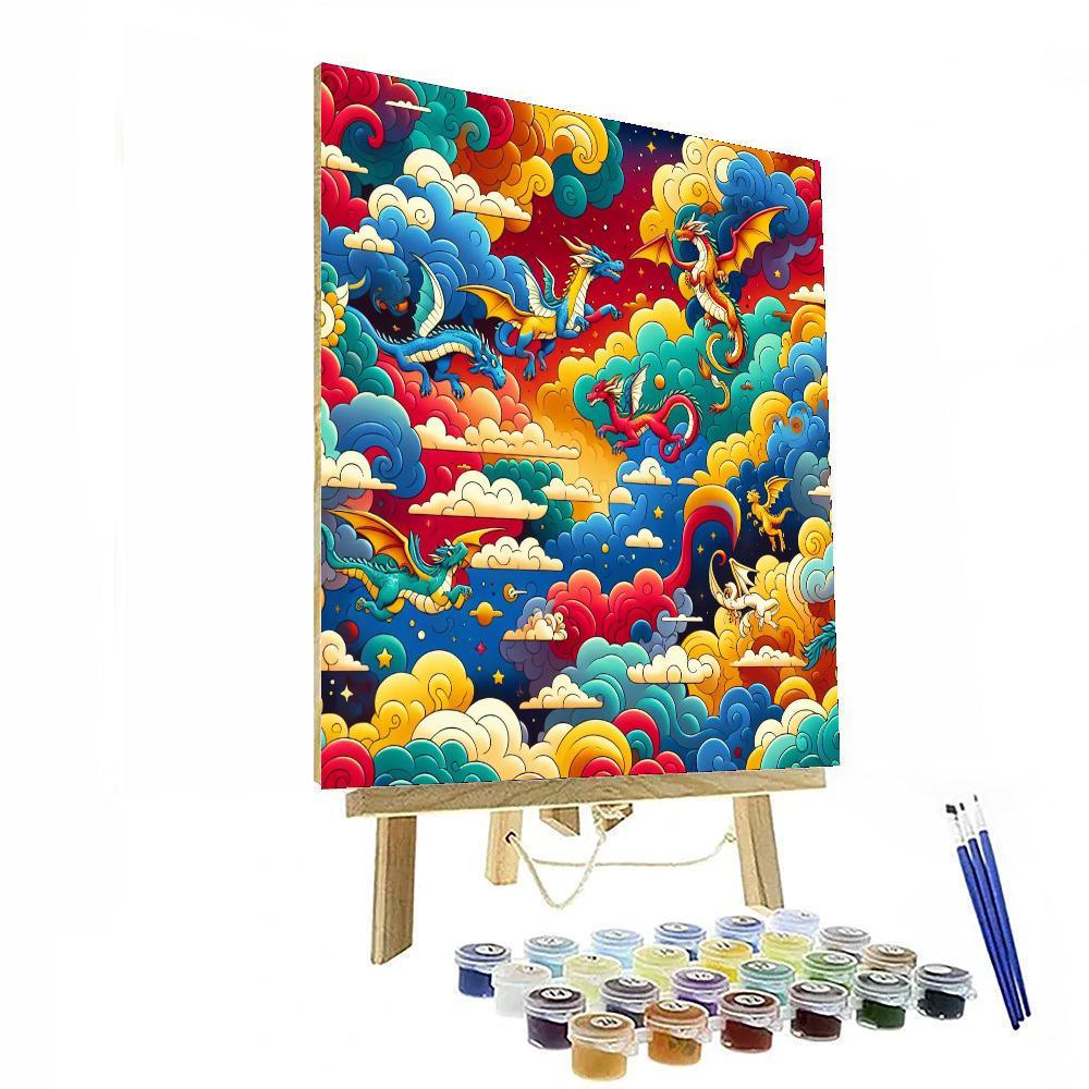 Mystical Dragon Dance DIY Paint By Numbers