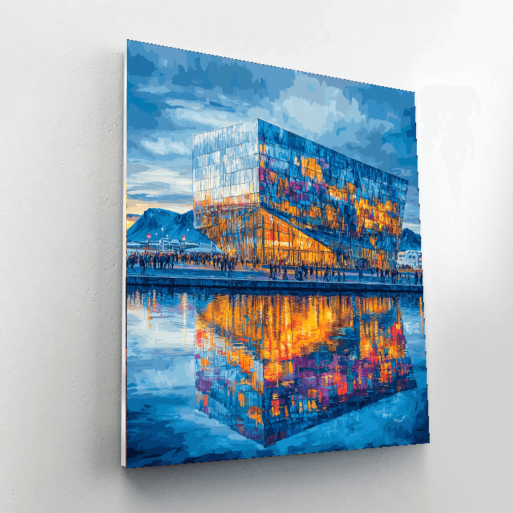 Reykjavik's Harpa Concert Hall Numbered Painting Kits