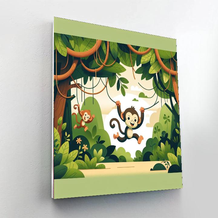 Merry Monkey Madness Number Painting