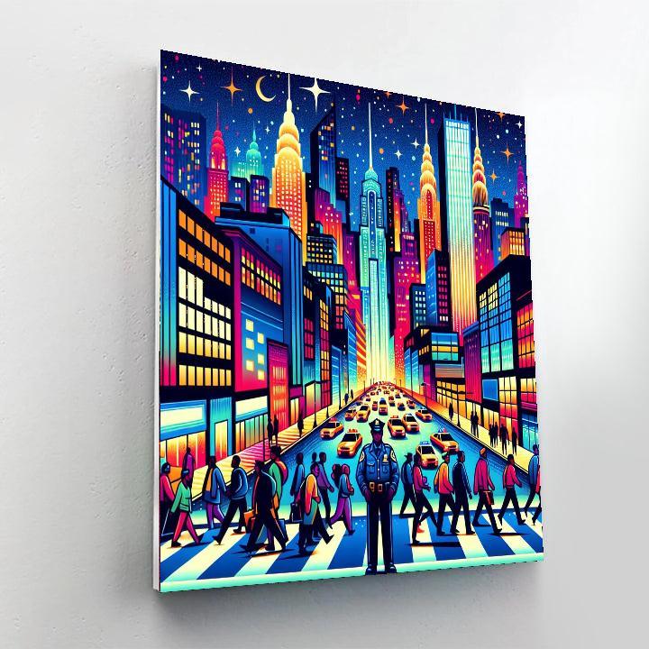 Vibrant City Nightscape Numbered Painting Kits