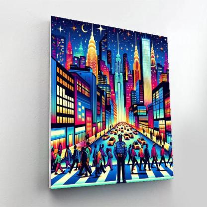 Vibrant City Nightscape Numbered Painting Kits