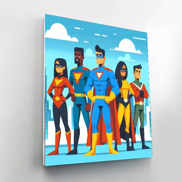 Superhero Friends Unite Paint By Color