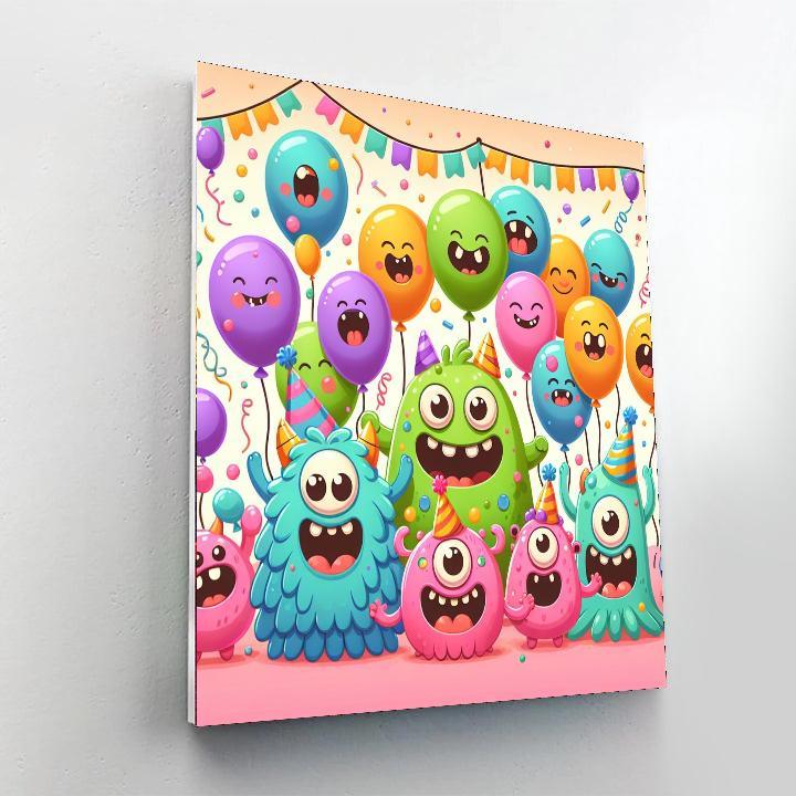 Bubbly Monster Party Paint By Numbers Art