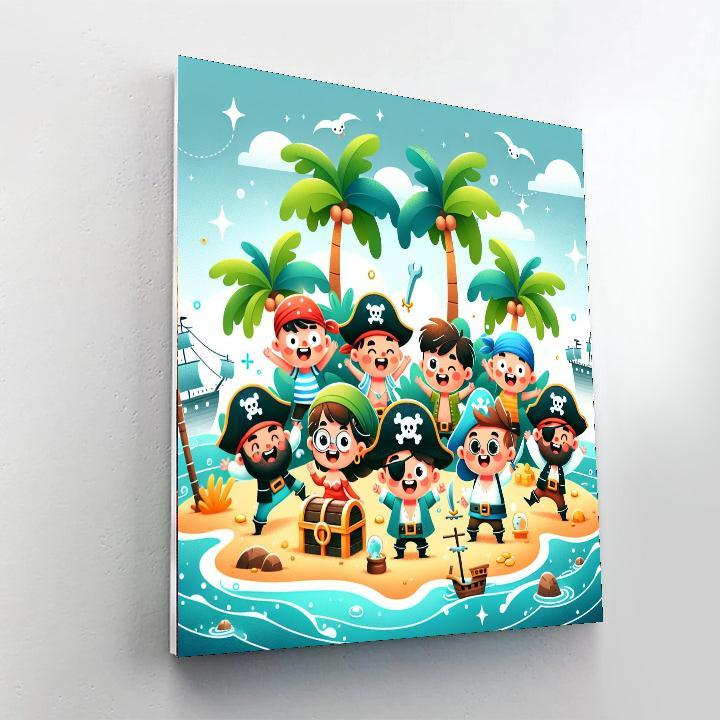 Pirate's Treasure Adventure Paint By Numbers Art
