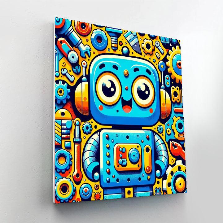 Cheerful Little Robot DIY Paint By Numbers