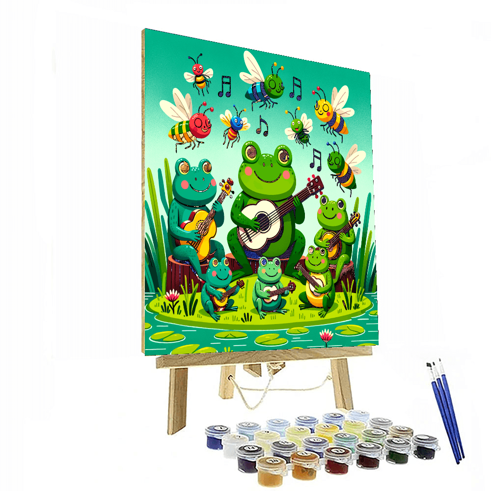 Frog's Swamp Symphony Painting By Numbers Kit