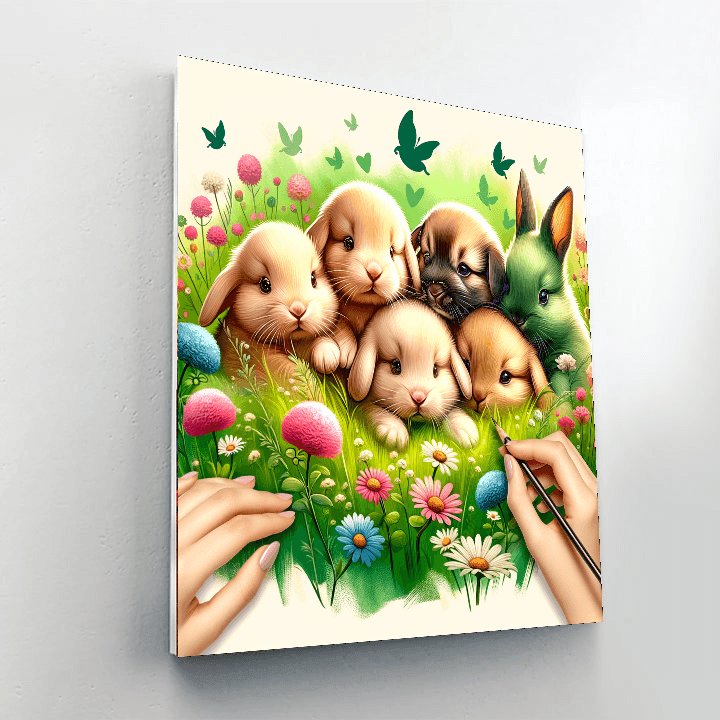 Gentle Baby Animals Painting Number Kit