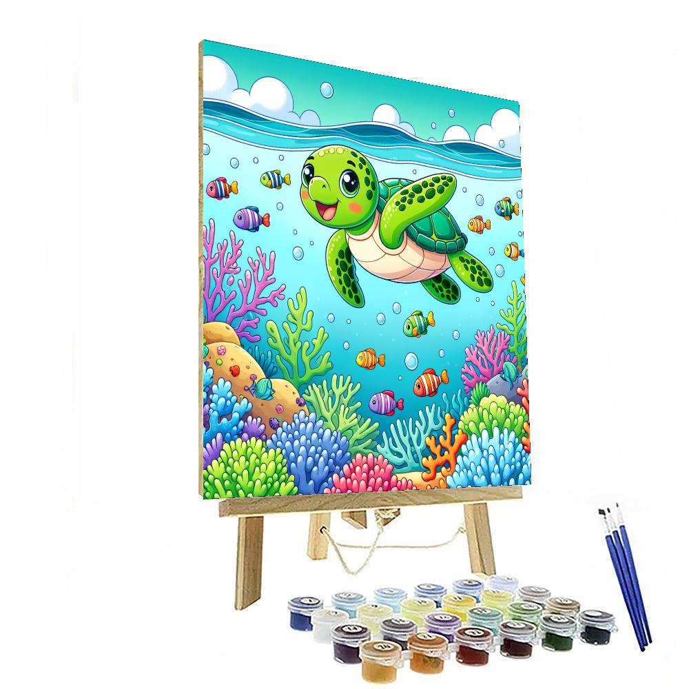 Sassy Sea Turtle Number Painting