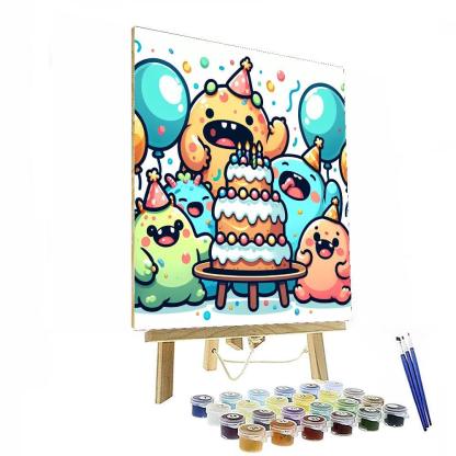 Cute Monster Party DIY Paint By Numbers
