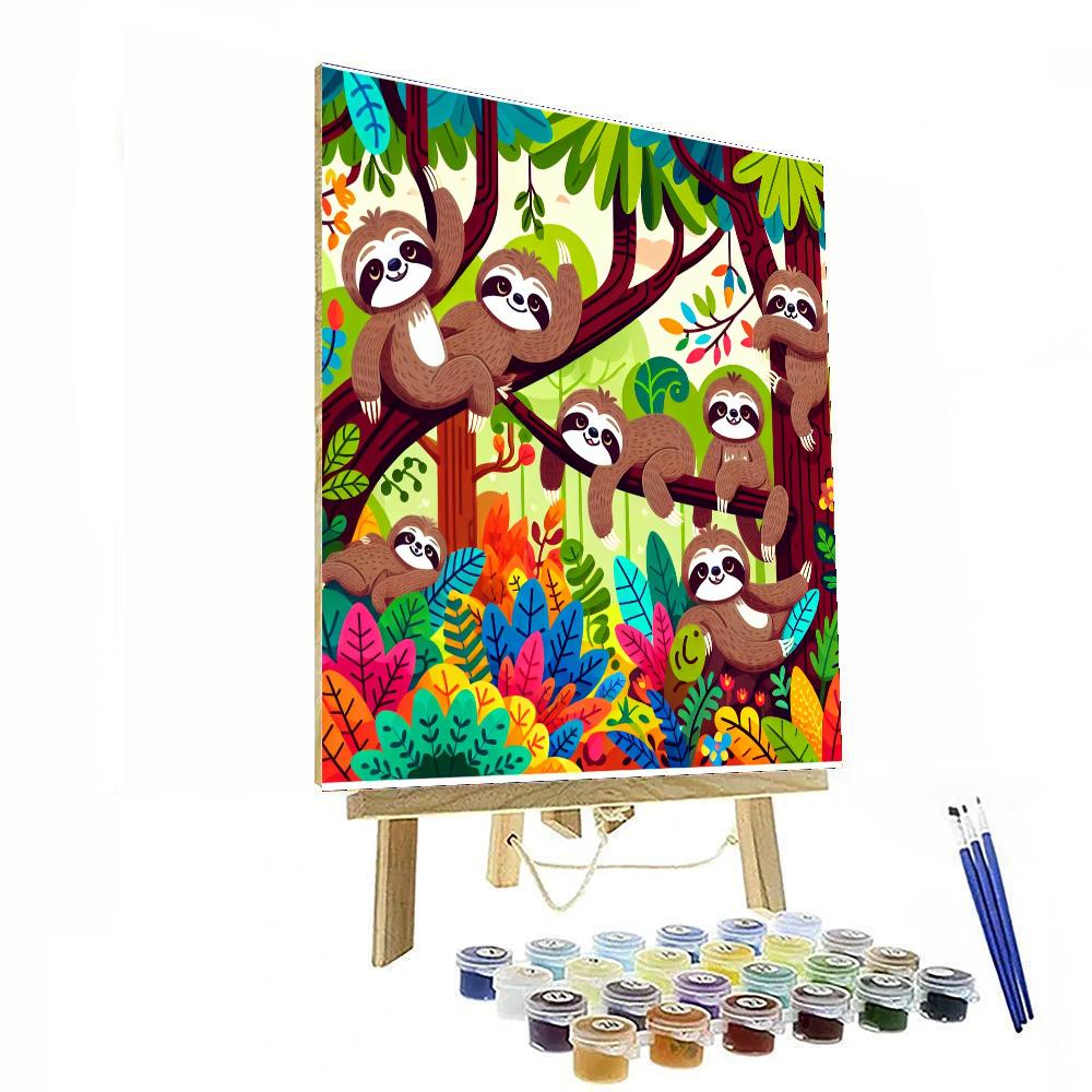 Sassy Sloths Painting Number Kit