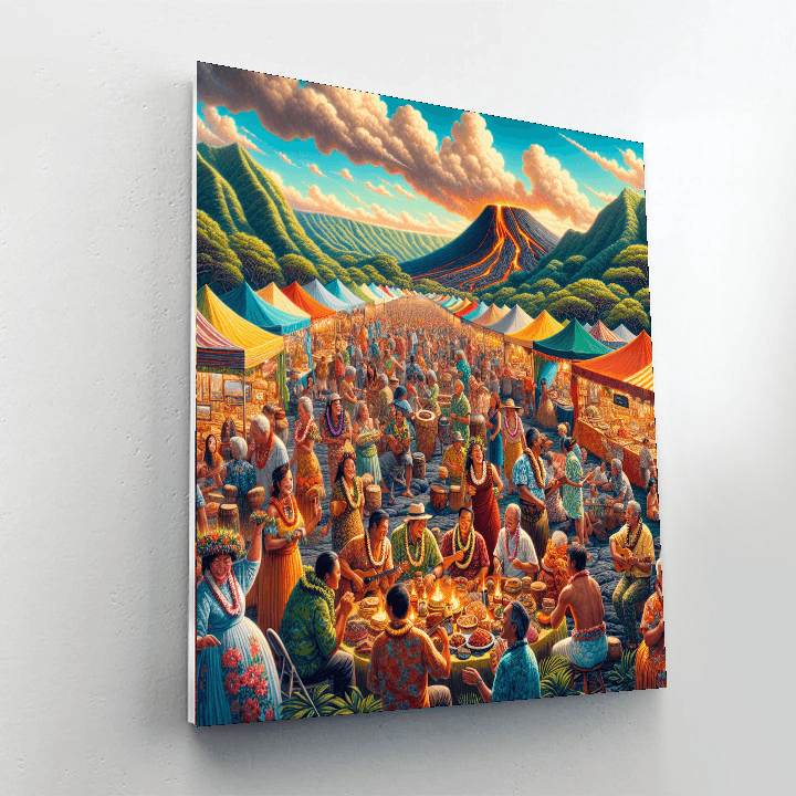 Pahoa Lava Flow Festival - Hawaii DIY Paint By Numbers