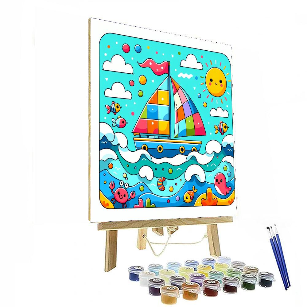 Sailing The Ocean Blue Paint By Numbers Art