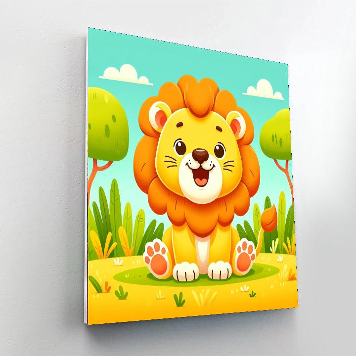 Charming Lion Cub Number Painting