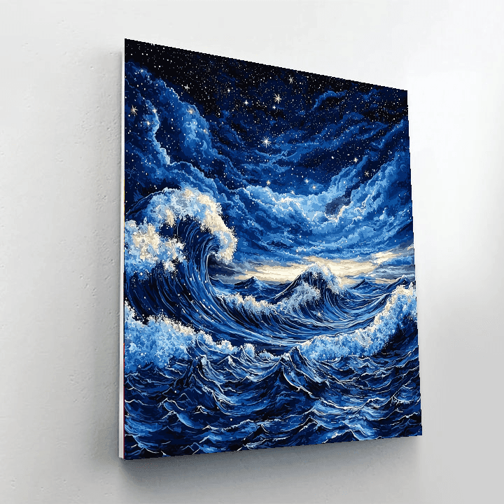 Katsushika Hokusai Inspired Hokusai's Galactic Waves  Paint By Numbers Kits