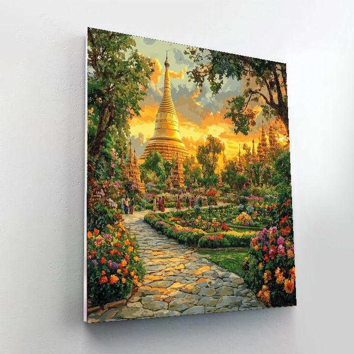 Shwedagon Pagoda Park Number Painting
