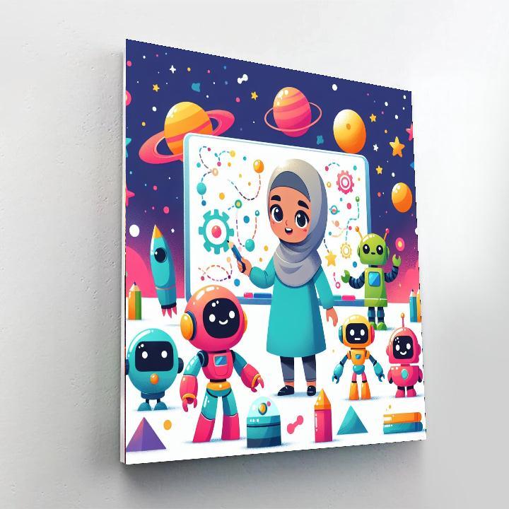 Robot Universe Exploration Paint By Number