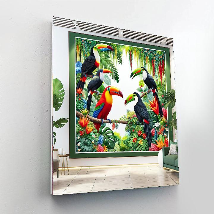 Colorful Exotic Birds Paint By Number