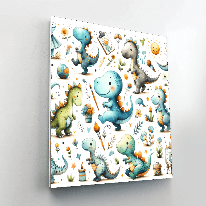 Dino Doodle Adventure - DIY Painting By Numbers Kit