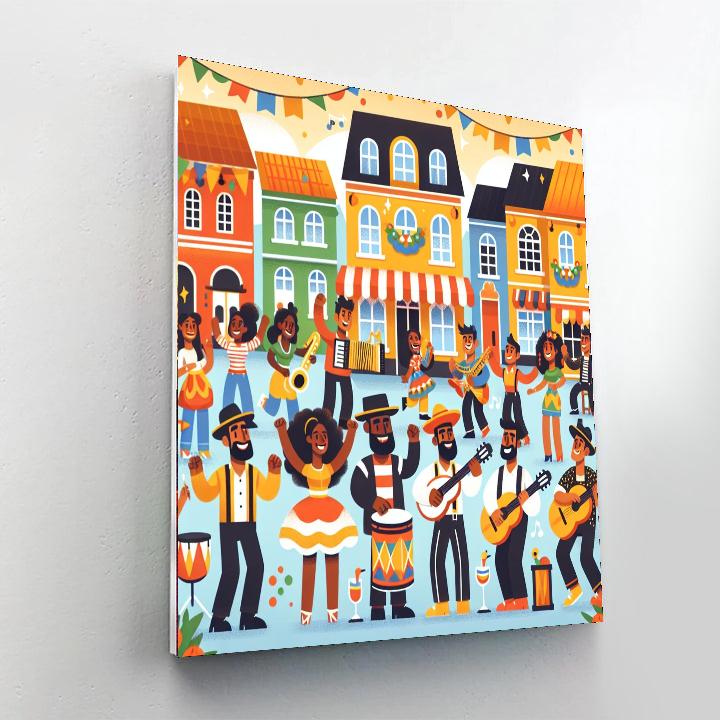 Festive Town Celebration Paint By Numbers Art