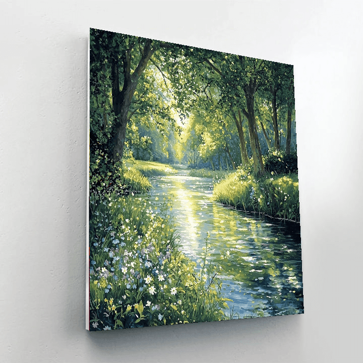 John Constable Inspired Tranquil Riverbank  Paint By Numbers Art
