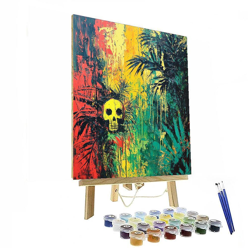 Jean-Michel Basquiat Inspired Whimsical Jungle Symphony  Painting By Numbers Kit