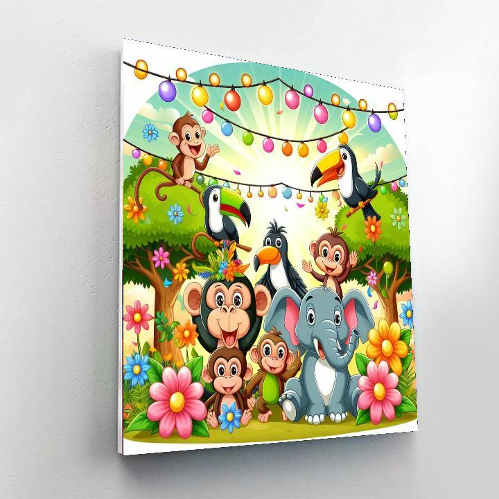 Jolly Jungle Celebration Number Painting