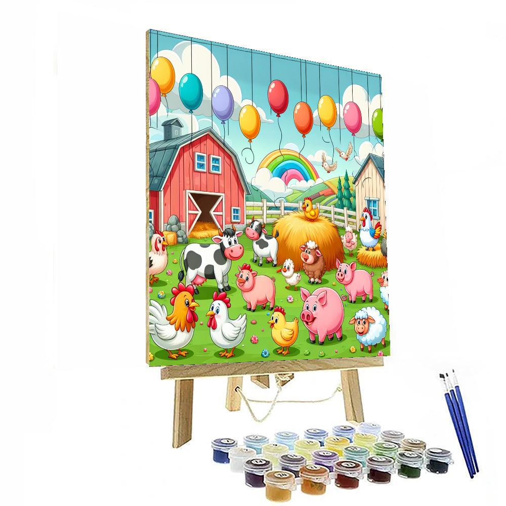 Cheery Farmyard Festival Painting Number Kit