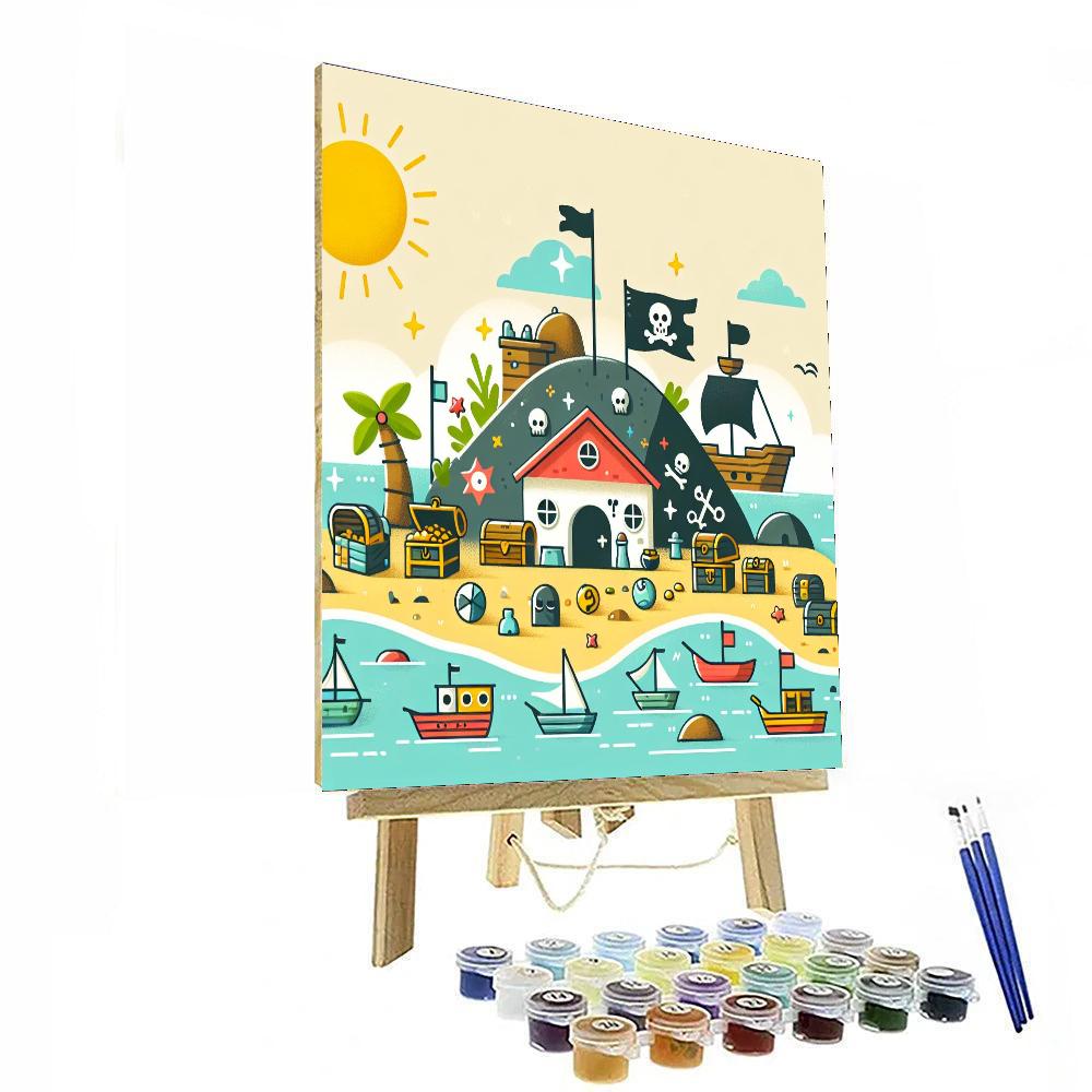 Seaside Pirate Hideout Painting Number Kit