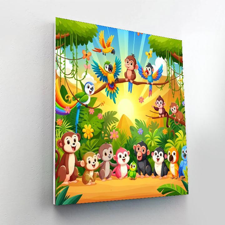 Jungle Animal Friends Paint By Number