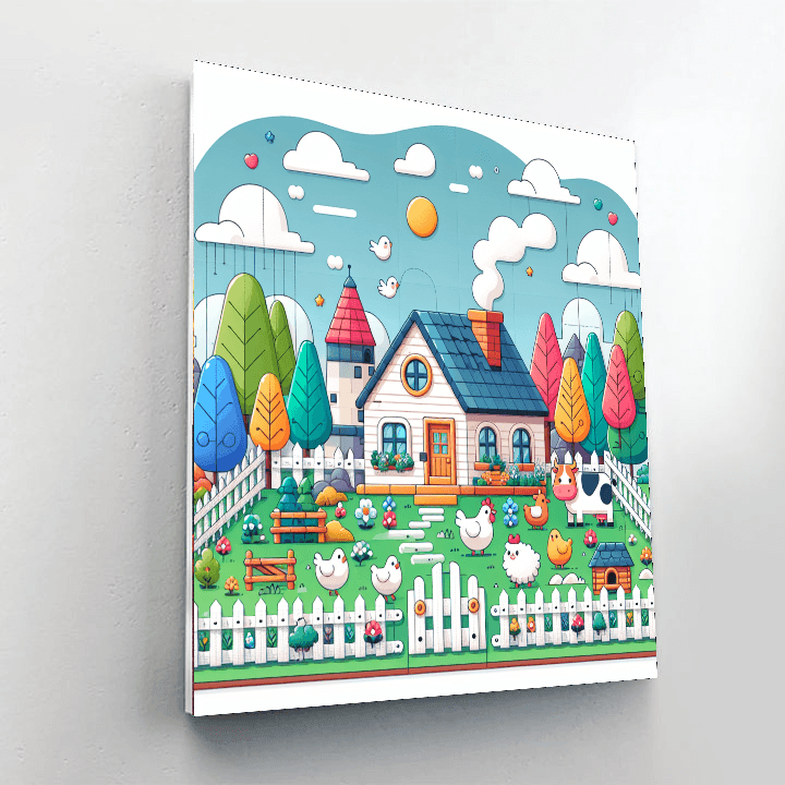 Country Cottage Painting By Numbers Kit