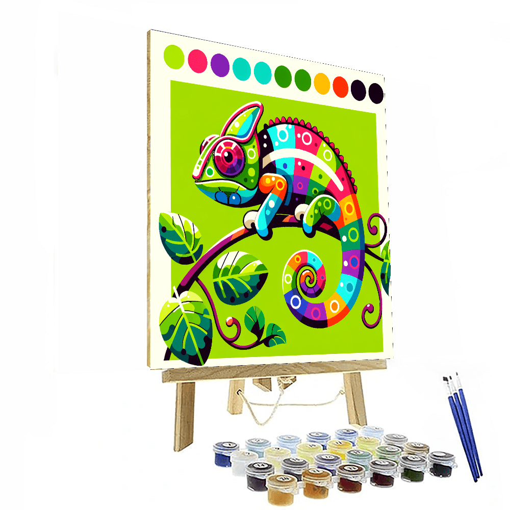 Colorful Chameleon Quest Painting By Numbers Kit