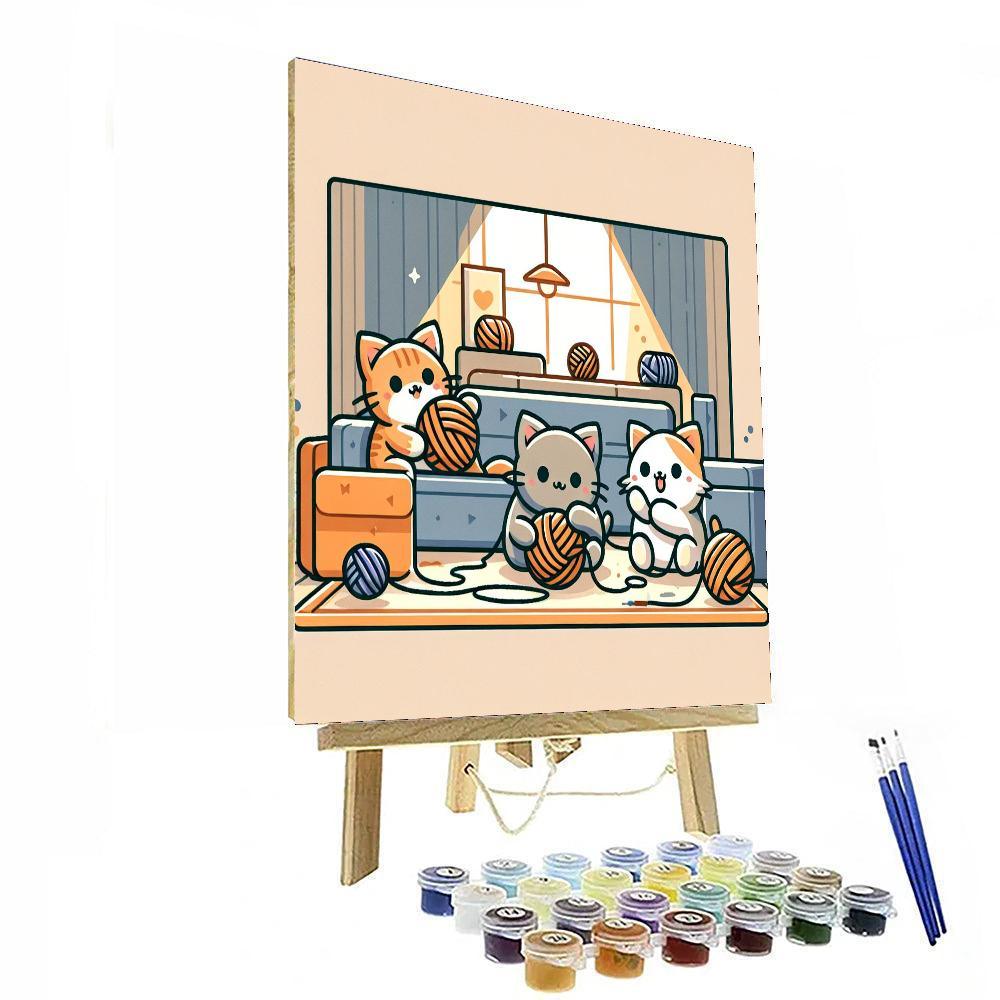 Purring Kittens Paint By Numbers Art