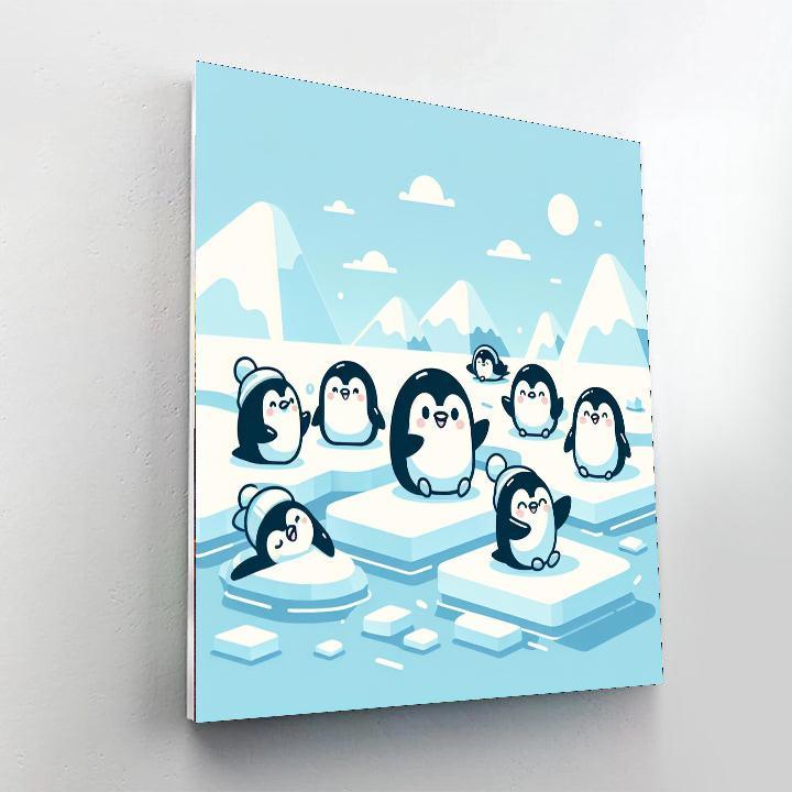 Charming Penguin Party Paint By Color