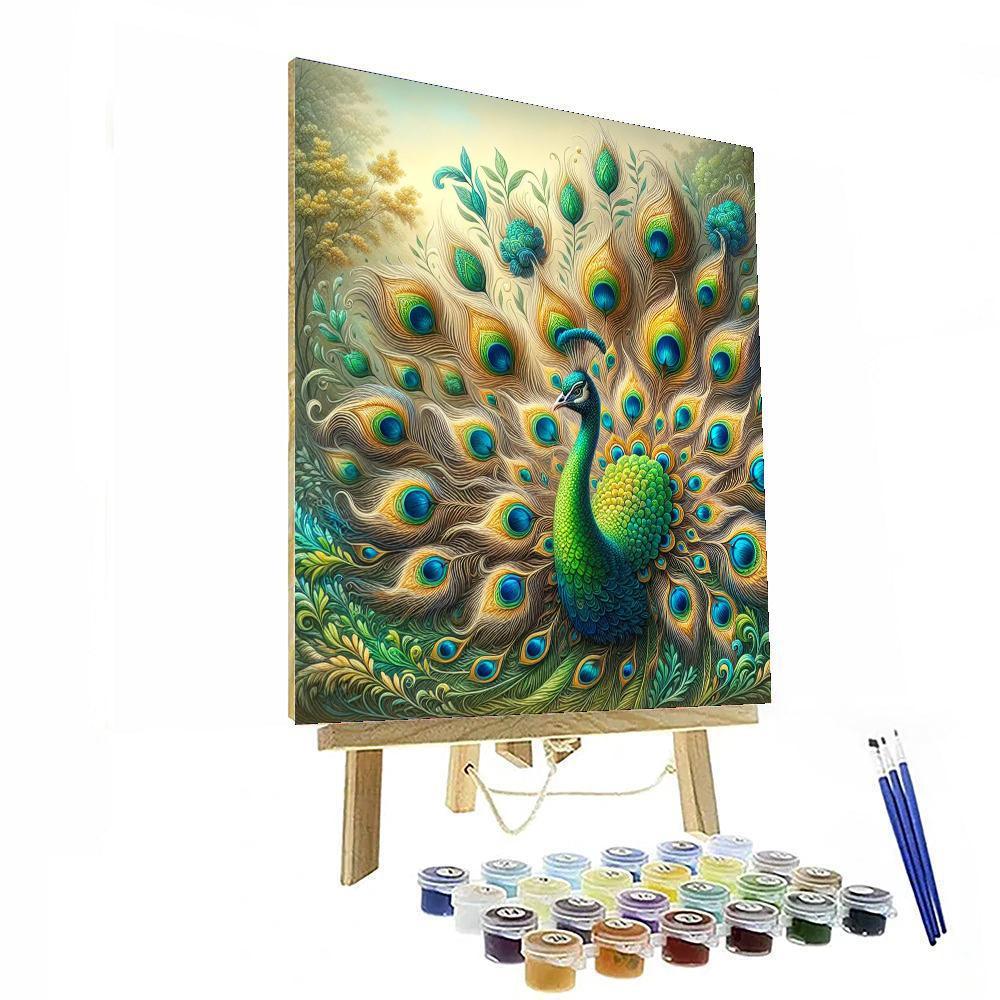 Peacock Splendor Paint By Numbers Art