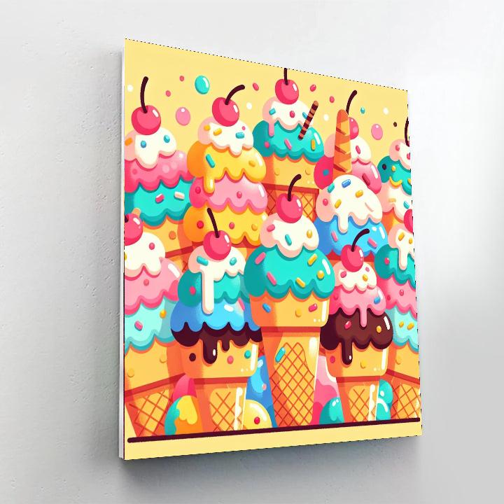 Sweet Ice Cream Delights Paint By Numbers Art