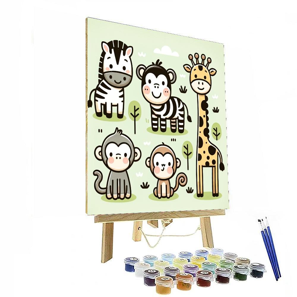 Doodle Zoo Animals DIY Paint By Numbers