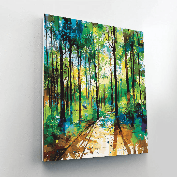 Jackson Pollock Inspired Abstract Woodland Symphony  Paint By Number