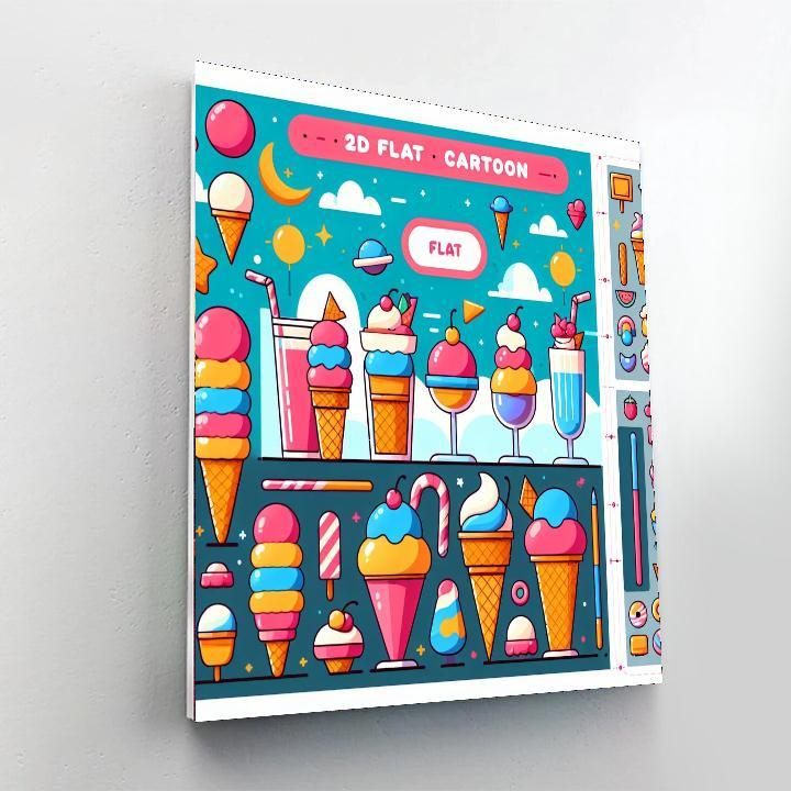 Sweet Ice Cream Party Numbered Painting Kits